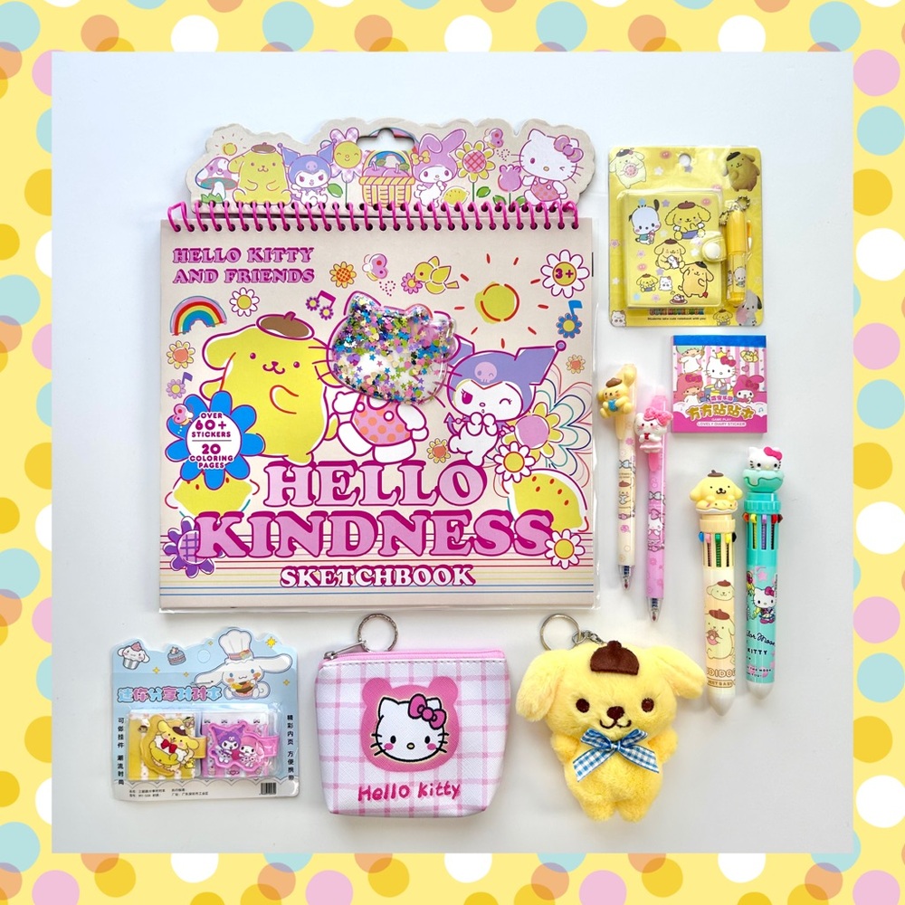 🩷Hello Kitty & Friends Adorable 10-Piece Sketchbook Fun Bundle!